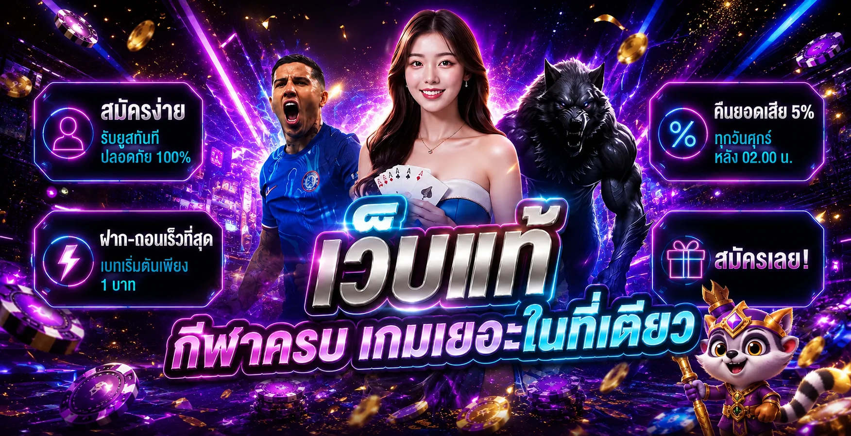 เกมกีฬา คาสิโน และสล็อตออนไลน์ในธีม KHONGKHWAN69